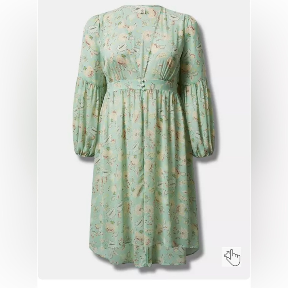 Festi Women’s Pistachio Chiffon Puff Sleeves Kimono . Size 2X. SKU 469